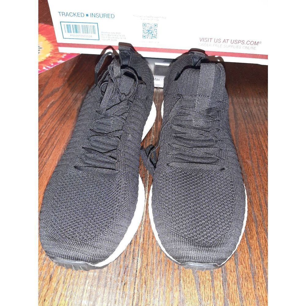 Mens 9.5 42 Affinest Black Canvas Sneakers Lightweight Breathable Casual Shoes